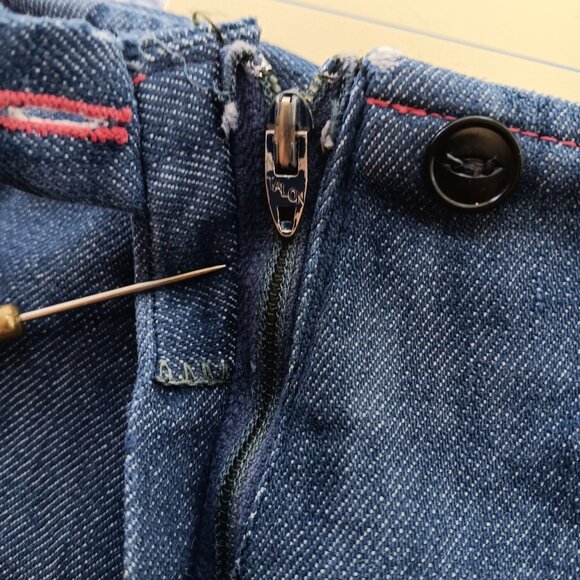 24x25 Vintage 1970's High-Waisted Blue Denim Jeans Pykettes Stretch Hippie - Picture 5 of 9